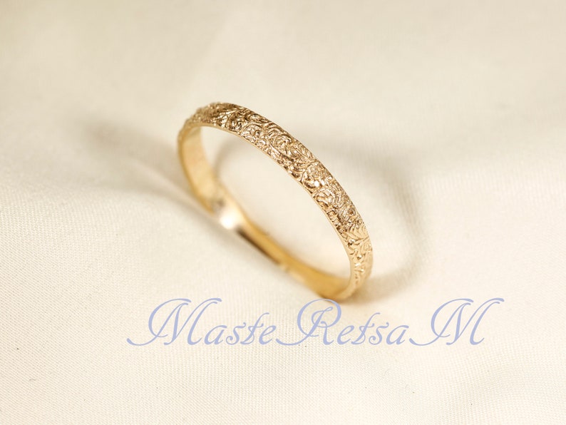 600326 14K Yellow SOLID Gold Ring, Pattern Ring, Width--2.8mm - Etsy