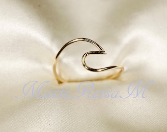 Wave-ring.      yellow gold filled ring,      Rose Gold filled wave  ring,      Silver  Wave  ring,