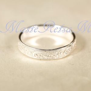 ZP164-4mm, ZP1655mm, 14k Gold filled texture ring, Silver , Rose gold filled. ZP164 Silver