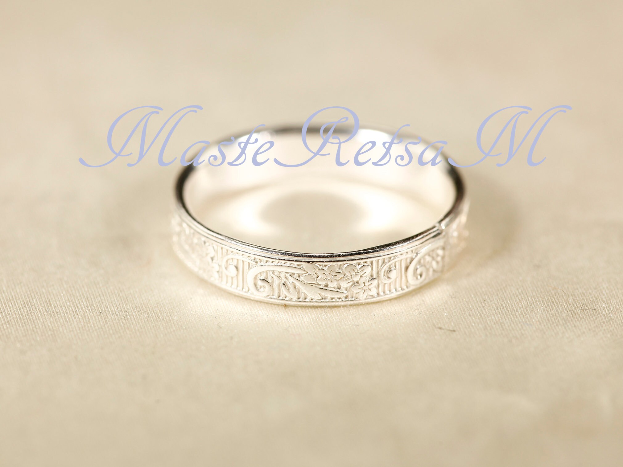 Zp164-4mm, Zp165--5mm, 14k Gold Filled Texture Ring, Silver