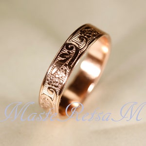 ZP164-4mm, ZP1655mm, 14k Gold filled texture ring, Silver , Rose gold filled. ZP165 Rose color