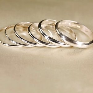 14K Yellow gold filled rings, 925 Silver, Rose gold filled, Half round wire ring, Wire: 1-3.2 mm image 2