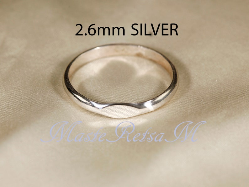 SIGNET Half Round 14K Gold filled signet ring, Rose gold filled , Silver Wire: 1.6/2/2.6 mm image 9