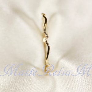 14K Yellow SOLID gold rings, WAVEA 0.8mm / 1.1mm / 1.4mm image 2