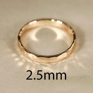 14k Gold Filled Ring, Flat wire, Smooth rings, Hammered Rings, 1-2.5mm width. image 8