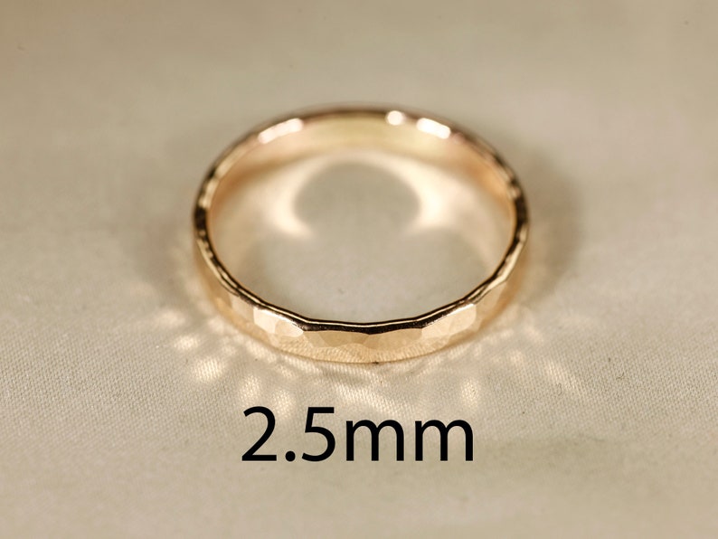 14k Gold Filled Ring, Flat wire, Smooth rings, Hammered Rings, 1-2.5mm width. image 8