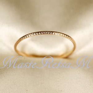 14K Yellow SOLID gold ring,    Texture-A2  ring,    Wire width: 1.08 mm