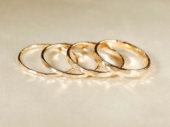 Hammered Finish Cuff Bracelet 3.2mm Width 14k Gold-plated Silver - Made in the USA Hammered Finish Cuff Bracelet 3.2mm Width 14k Gold-plated Silver - Made in the USA