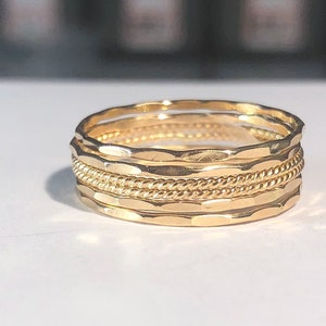SET H    14k Gold Filled Stack Ring Set ,     Rose Gold Ring,     Silver rings.