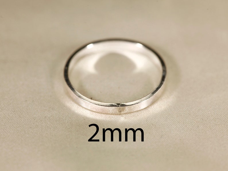 925 Sterling silver Smooth ring, 1-2.5mm width. 2 mm one ring