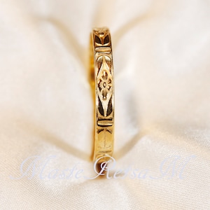 102124 925 Silver pattern ring, 14K gold Vermeil ring , 2.8mm width image 6