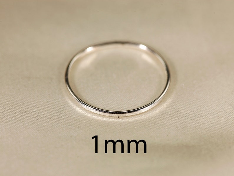 925 Sterling silver Smooth ring, 1-2.5mm width. 1 mm one ring