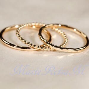 SET-K 14k Gold Filled Stack Ring Set , Rose Gold Ring, Silver rings. image 2