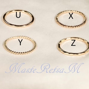 SET-K 14k Gold Filled Stack Ring Set , Rose Gold Ring, Silver rings. image 4