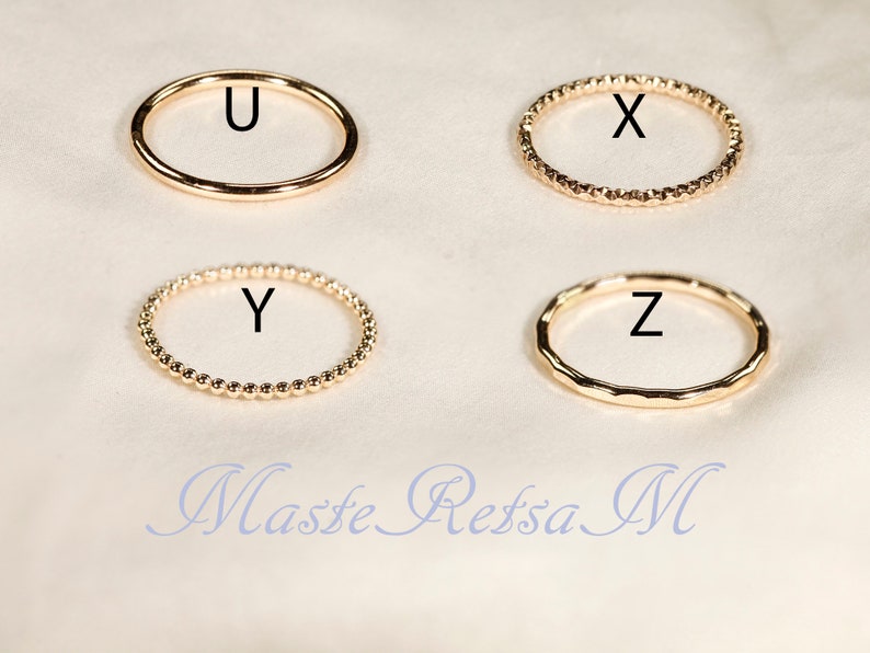 SET-K 14k Gold Filled Stack Ring Set , Rose Gold Ring, Silver rings. image 4