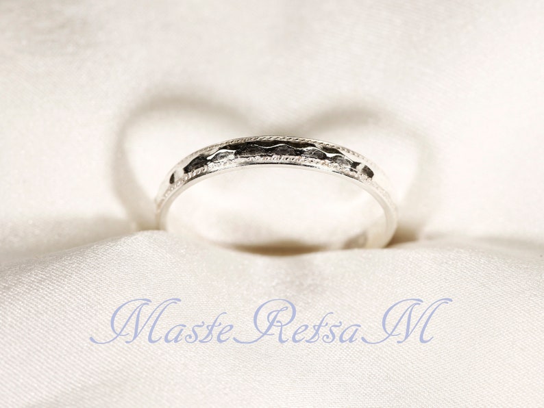 Bague à motif en argent sterling WPDM-44, image 1