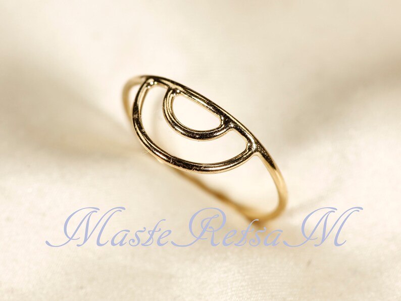 Double-Arch 14K Yellow gold filled ring, Silver double arch ring image 4