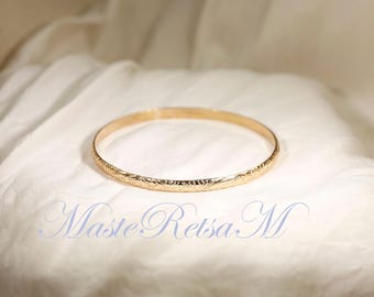 BG107801  14K Gold Filled Bangel Bracelet,  Handmade Bangle Bracelet
