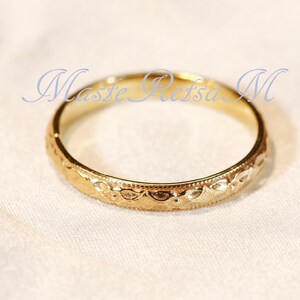 102118 925 Silver texture ring , 14K gold Vermeil ring 2.8mm Wide image 4