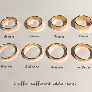 14k Gold filled ring,   SMOOTH  RING,     3-8mm width.