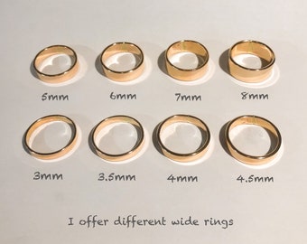 14k Gold filled ring,   SMOOTH  RING,     3-8mm width.