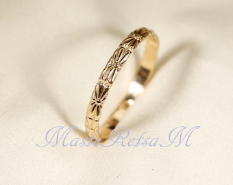 600102   14K Yellow SOLID gold ring,   Pattern ring,  600102 ring  Width--2.6mm