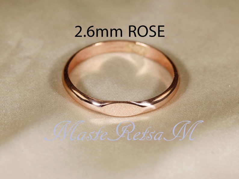 SIGNET Half Round 14K Gold filled signet ring, Rose gold filled , Silver Wire: 1.6/2/2.6 mm image 10
