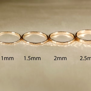 14k Gold Filled Ring, Flat wire, Smooth rings, Hammered Rings, 1-2.5mm width. image 3