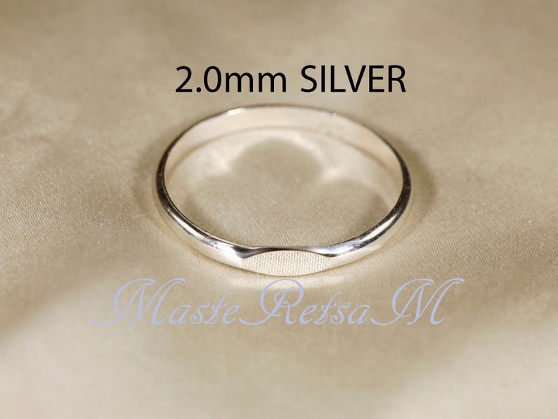 SIGNET Half Round 14K Gold filled signet ring, Rose gold filled , Silver Wire: 1.6/2/2.6 mm image 6