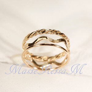 SET-E 14k Gold Filled Stack Ring Set , Rose Gold Ring, Silver rings., image 4