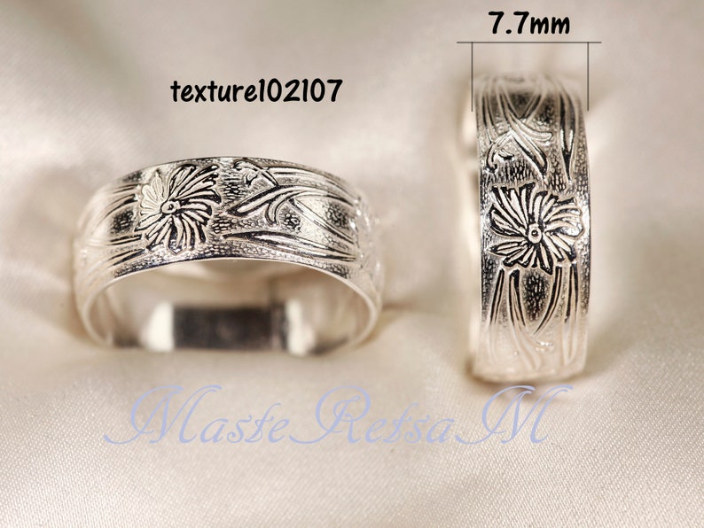 8Optionen 925 Sterling Silber Muster Ringe, 3mm 7,7 mm breit TEXTURE-102107