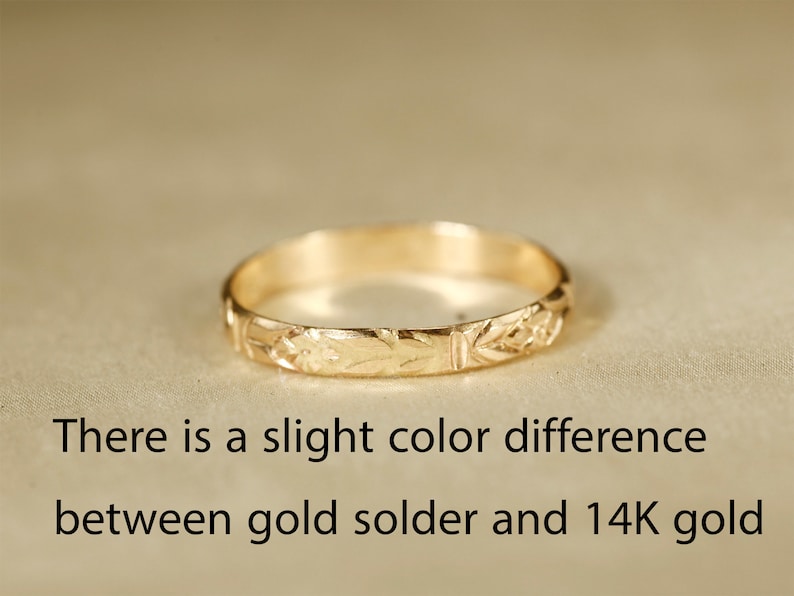 14K Yellow SOLID gold ring, Pattern ring, 600971 ring Width2.8mm Bild 9