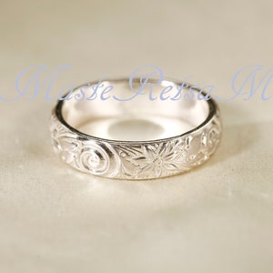 8Options 925 Sterling silver pattern rings, 3mm 7.7mm Wide image 2