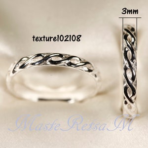 8Options 925 Sterling silver pattern rings, 3mm 7.7mm Wide image 3