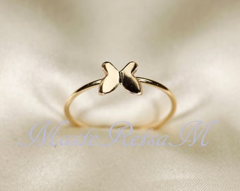 Butterfly ring,      Yellow gold filled butterfly  ring,     Rose gold filled  butterfly  ring,      Sterling silver  butterfly  ring