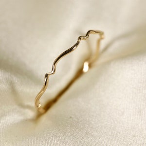 14K Yellow SOLID gold rings, WAVEA 0.8mm / 1.1mm / 1.4mm 0.8mm__4.5US US