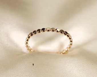 2.1mm  Yellow gold filled,  Rose gold,   Sterling silver,    FLAT-bead ring,