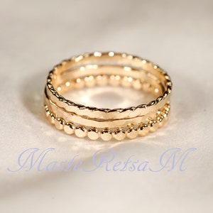 SET C 14k Gold Filled Stack Ring Set , Rose Gold Ring, Silver rings. Gold filled
