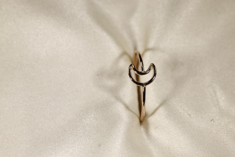 14K Gold Filled Moon Ring - Delicate Wire Design image 15