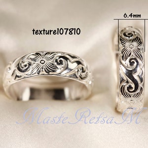 8Options 925 Sterling silver pattern rings, 3mm 7.7mm Wide image 9