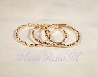 1.5mm   14K Gold Filled rings    Wave-A/B/C