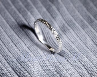 New Arrival- MasteRetsaM -925 Sterling Silver Icy-Cut Sparkle Stackable band, Shiny Texture Ring-2mm Width