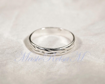 Bague à motif vintage en argent argentium-108353