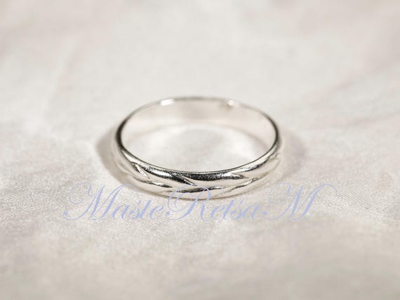 Argentium silver Vintage Pattern Ring-108353