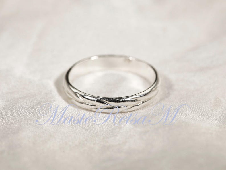 Argentium silver Vintage Pattern Ring-108353 image 1