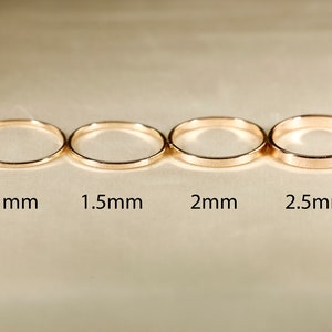 14k Gold Filled Ring, Flat wire, Smooth rings, Hammered Rings, 1-2.5mm width. image 4