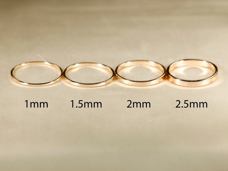 14k Gold Filled Ring, Flat wire, Smooth rings, Hammered Rings, 1-2.5mm width. image 4