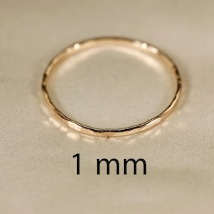 14k Gold Filled Ring, Flat wire, Smooth rings, Hammered Rings, 1-2.5mm width. image 5