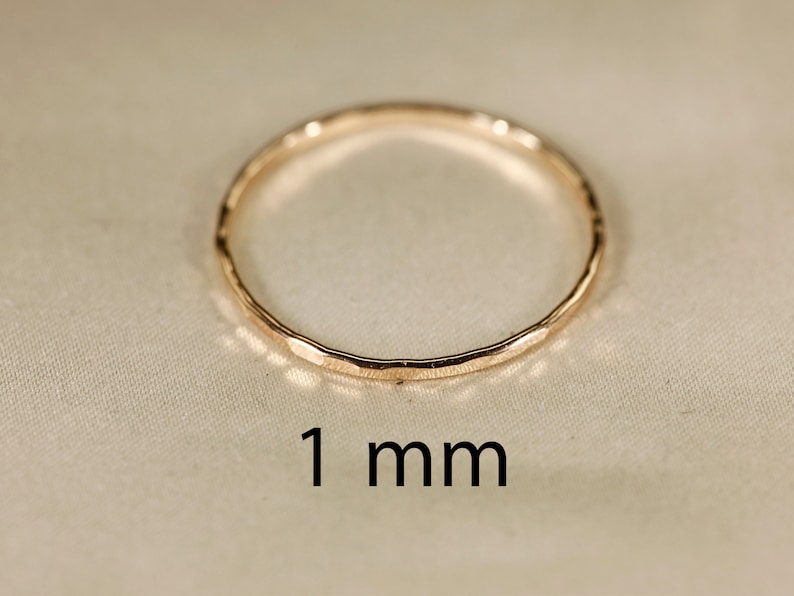 14k Gold Filled Ring, Flat wire, Smooth rings, Hammered Rings, 1-2.5mm width. image 5