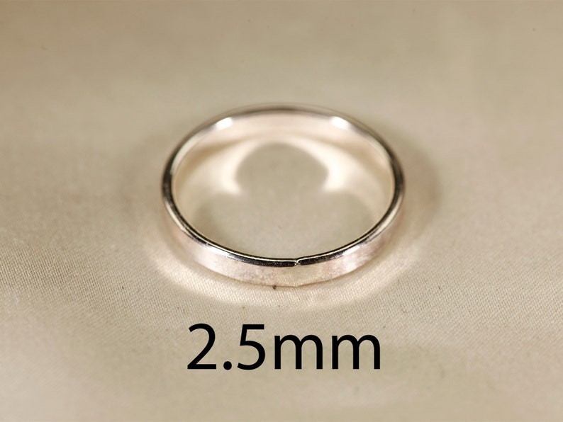 925 Sterling silver Smooth ring, 1-2.5mm width. 2.5 mm one ring